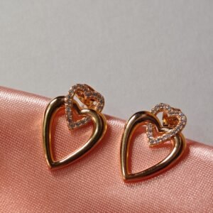Aretes en rodio de corazón